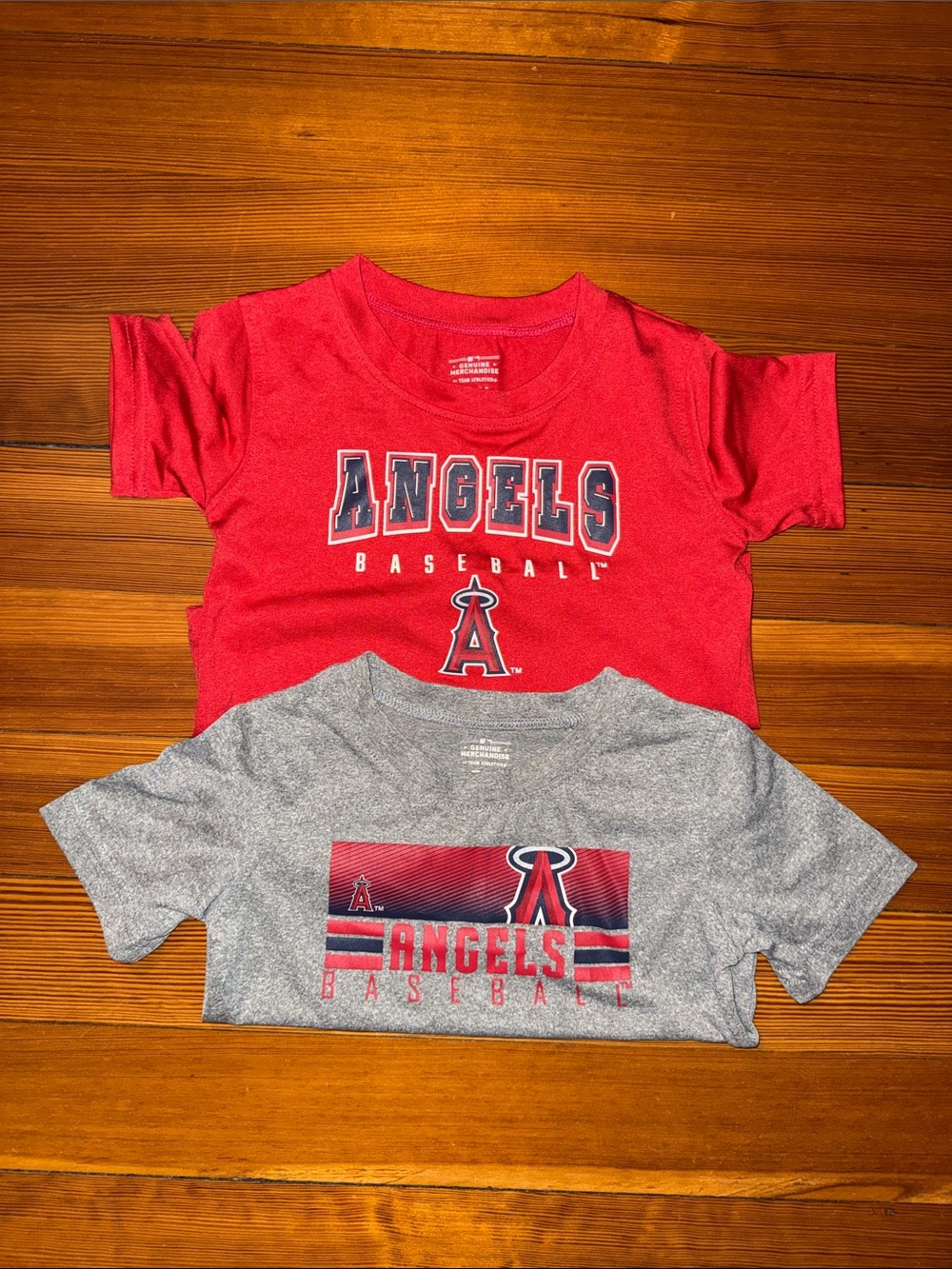 Angels Baseball Kids' Red & Gray Short Sleeve Graphic Tees